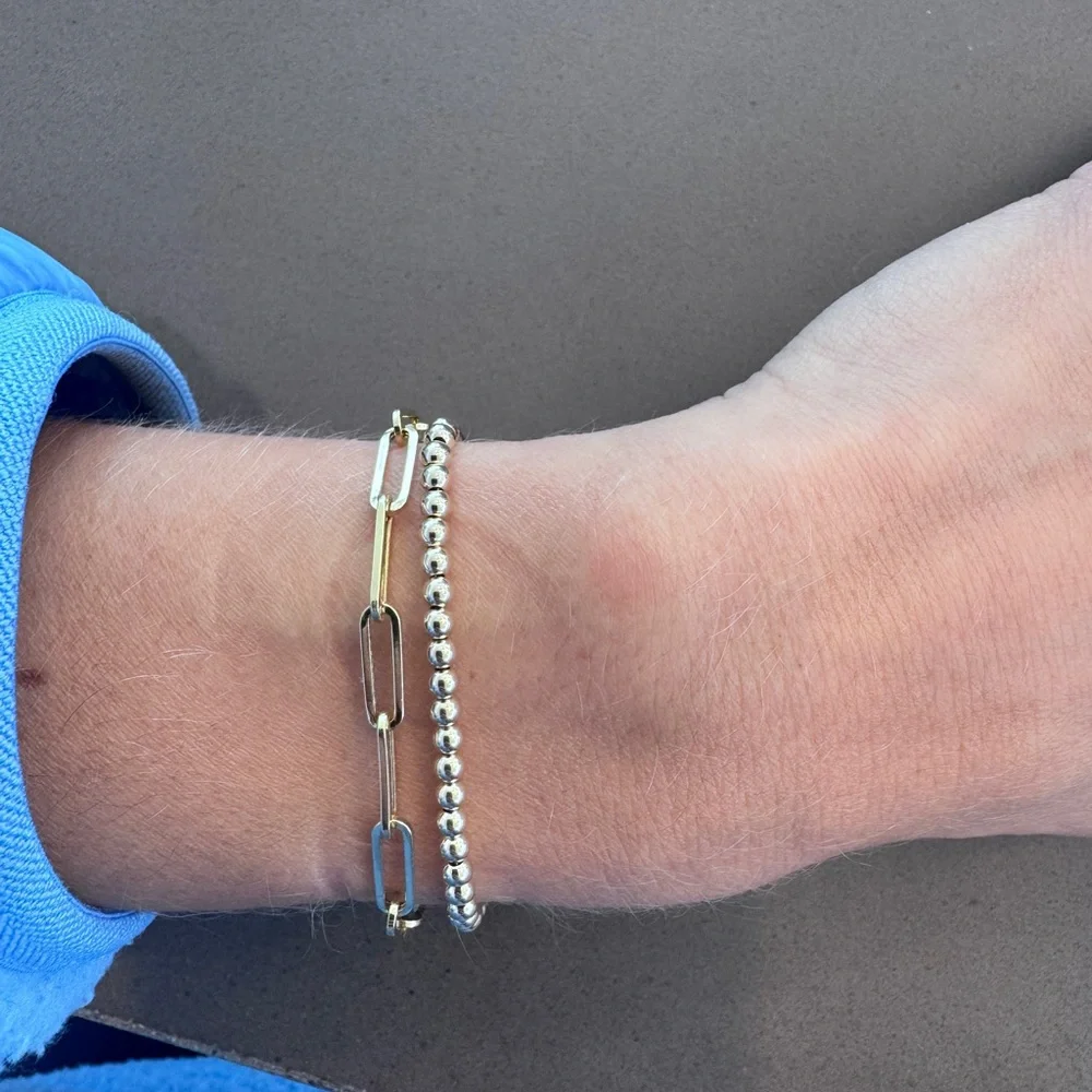 Brilliant Earth Devon Paperclip Chain Bracelet Extra Large 14k Yellow Gold 6.5in - Picture 8 of 9